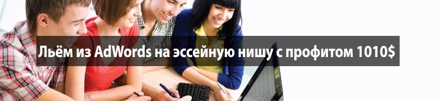 CPA Кейс: Льём из AdWords на эссейную нишу с профитом 1010$